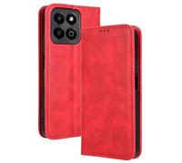 HAOYE Coque pour Huawei Honor 200 Smart, Cuir Etui Premium PU + TPU Housse Folio Flip Case, Cover Portefeuille ave ID Carte de Crédit Slot Fermeture Magnétique, Rouge