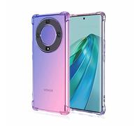 HAOYE Coque pour Huawei Honor Magic 6 Lite / Magic6 Lite, Étui en Gradient Color TPU Case Cover, Coins Renforcés Housse de Protecteur Transparente Antichoc Souple Silicone Bumper (Bleu/Rose)