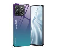 HAOYE Coque pour Huawei Honor X6b, Étui en Gradient Color Back Cover en Verre Trempé Résistant aux Rayures Case, Souple Silicone TPU Anti-Choc Housse(3)