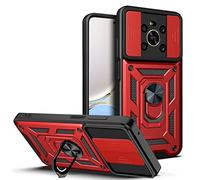 HAOYE Coque pour Huawei Honor X9 / Magic 4 Lite (Magic4 Lite) 5G avec Rotatif Bague Anneau Support, Etui avec Couvercle de Caméra Coulissant, TPU + PC Double Couche Housse. Bleu Royal