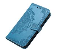 HAOYE Coque pour Huawei Nova 5T Etui, Magnétique Cuir PU Flip Cover Case, Protection Antichoc Motif Mandala, Housse avec Carte Fentes/Stand Fonction. Bleu