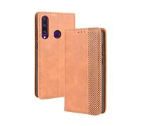 HAOYE Coque pour Huawei Y6p Etui, Cuir PU Premium Rétro Flip Case, ID Carte de crédit Slot Holder Flip Cover Stand Housse de Fermeture magnétique, Brown
