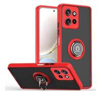 HAOYE Coque pour Motorola Moto Edge 50 Neo avec Rotatif Bague Anneau Support, Etui Translucide Hybride Robuste, Silicone TPU + PC Double Couche Housse. Bleu Royal