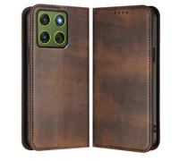 HAOYE Coque pour Motorola Moto Edge 70 5G / X70 Air, Étui Housse Portefeuille en TPU & Cuir avec Fentes Cartes/Blocage RFID/Fermeture Magnétique/Support - Marron