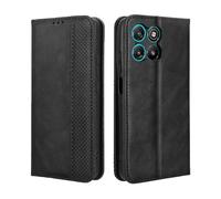HAOYE Coque pour Motorola Moto G57 Power, Cuir Etui Premium PU + TPU Housse Folio Flip Case, Cover Portefeuille ave ID Carte de Crédit Slot Fermeture Magnétique, Noir