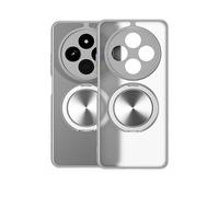 HAOYE Coque pour Oppo A40 4G / A40m, Housse à Protection 360° avec Support Magnétique | ÉtuI Antichoc avec Cadre Electroplacé et Texture Mate - Gris