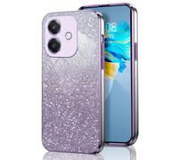 HAOYE Coque pour Oppo A40 4G, Étui Antichoc Cadre Galvanisé Protecteur en TPU Résistant Aux Chocs Housse avec Brillant Autocollant. Violet