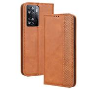 HAOYE Coque pour Oppo A57s / A57 4G, Cuir Etui Premium PU + TPU Housse Folio Flip Case, Cover Portefeuille ave ID Carte de Crédit Slot Fermeture Magnétique, Brown