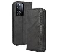 HAOYE Coque pour Oppo A57s / A57 4G, Cuir Etui Premium PU + TPU Housse Folio Flip Case, Cover Portefeuille ave ID Carte de Crédit Slot Fermeture Magnétique, Noir