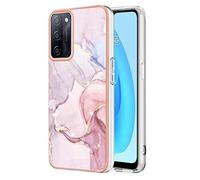 HAOYE Coque pour Oppo A57s / Oppo A57 4G, Protection en TPU Silicone Premium Souple Anti-Chocs Fine Housse, Motif Élégant Brillant Dur PC Etui Antichoc Skin Coque, Or Rose