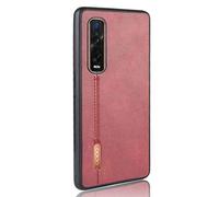 HAOYE Coque pour Oppo Find X2 Pro, Slim Rétro Cuir Housse pour Oppo Find X2 Pro, Silicone TPU Souple Bumper Case Cover Non Slip Surface Housse Etui Anti-Choc et Anti-Rayures, Rouge