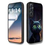 HAOYE Coque pour Realme C65 4G, Étui en Joli Motif de Chat Résistant aux Rayures Case, Souple Silicone TPU Anti-Choc Housse (Chat Noir)