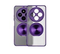 HAOYE Coque pour Realme C71 4G, Housse à Protection 360° avec Support Magnétique | ÉtuI Antichoc avec Cadre Electroplacé et Texture Mate - Violet