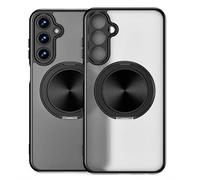 HAOYE Coque pour Samsung Galaxy A16 5G, Housse à Protection 360° avec Support Magnétique | ÉtuI Antichoc avec Cadre Electroplacé et Texture Mate - Noir