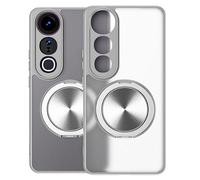 HAOYE Coque pour Vivo V50 Lite 5G / 4G, Housse à Protection 360° avec Support Magnétique | ÉtuI Antichoc avec Cadre Electroplacé et Texture Mate - Gris