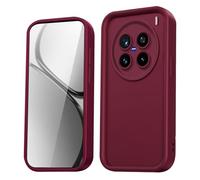HAOYE Coque pour Vivo X200 Pro Étui, Silicone Housse Antichoc avec Bords Relevés/Coins Renforcés in Design Épuré - Vin Rouge