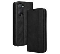 HAOYE Coque pour Vivo Y28s 5G, Cuir Etui Premium PU + TPU Housse Folio Flip Case, Cover Portefeuille ave ID Carte de Crédit Slot Fermeture Magnétique, Noir
