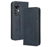 HAOYE Coque pour Xiaomi Mi 12T / 12T Pro 5G, Cuir Etui Premium PU + TPU Housse Folio Flip Case, Cover Portefeuille ave ID Carte de Crédit Slot Fermeture Magnétique, Bleu