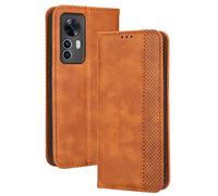 HAOYE Coque pour Xiaomi Mi 12T / 12T Pro 5G, Cuir Etui Premium PU + TPU Housse Folio Flip Case, Cover Portefeuille ave ID Carte de Crédit Slot Fermeture Magnétique, Brown