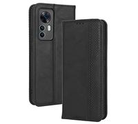 HAOYE Coque pour Xiaomi Mi 12T / 12T Pro 5G, Cuir Etui Premium PU + TPU Housse Folio Flip Case, Cover Portefeuille ave ID Carte de Crédit Slot Fermeture Magnétique, Noir