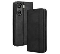 HAOYE Coque pour Xiaomi Redmi 13C / Xiaomi POCO C65, Cuir Etui Premium PU + TPU Housse Folio Flip Case, Cover Portefeuille ave ID Carte de Crédit Slot Fermeture Magnétique, Noir