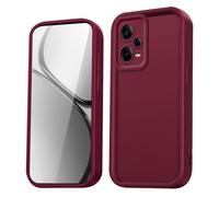 HAOYE Coque pour Xiaomi Redmi Note 12 Pro+ Plus 5G Étui, Silicone Housse Antichoc avec Bords Relevés/Coins Renforcés in Design Épuré - Vin Rouge
