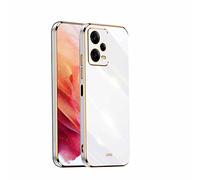 HAOYE Coque pour Xiaomi Redmi Note 12 Pro+ (Plus), Étui 360°Antichoc Galvanoplastie Élégant Flexible Protecteur en TPU Résistant Aux Chocs Housse Case Cover. Blanche