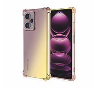 HAOYE Coque pour Xiaomi Redmi Note 12 Pro+ (Plus), Étui en Gradient Color TPU Case Cover, Coins Renforcés Housse de Protecteur Transparente Antichoc Souple Silicone Bumper (Noir/Or)