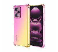 HAOYE Coque pour Xiaomi Redmi Note 12 Pro+ (Plus), Étui en Gradient Color TPU Case Cover, Coins Renforcés Housse de Protecteur Transparente Antichoc Souple Silicone Bumper (Rose/Or)