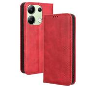 HAOYE Coque pour Xiaomi Redmi Note 13 4G, Cuir Etui Premium PU + TPU Housse Folio Flip Case, Cover Portefeuille ave ID Carte de Crédit Slot Fermeture Magnétique, Rouge