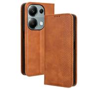 HAOYE Coque pour Xiaomi Redmi Note 13 Pro 4G / Poco M6 Pro 4G, Cuir Etui Premium PU + TPU Housse Folio Flip Case, Cover Portefeuille ave ID Carte de Crédit Slot Fermeture Magnétique, Brown
