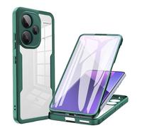 HAOYE Coque pour Xiaomi Redmi Note 13 Pro+ Plus 5G avec Rprotecteur Décran, Etui Transparent Hybride, Protection à 360 Degrés Silicone TPU + PC Double Couche Housse. Vert