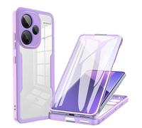 HAOYE Coque pour Xiaomi Redmi Note 13 Pro+ Plus 5G avec Rprotecteur Décran, Etui Transparent Hybride, Protection à 360 Degrés Silicone TPU + PC Double Couche Housse. Violet