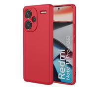 HAOYE Coque pour Xiaomi Redmi Note 13 Pro+ Plus 5G, Étui 360°Antichoc Élégant Flexible Protecteur en TPU Résistant Aux Chocs Housse Case avec Doublure en Tissu. Rouge