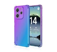 HAOYE Coque pour Xiaomi Redmi Note 14 4G (Not for 5G), Étui en Gradient Color TPU Case Cover, Coins Renforcés Housse de Protecteur Transparente Antichoc Souple Silicone Bumper (Bleu/Purple)
