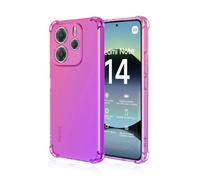HAOYE Coque pour Xiaomi Redmi Note 14 4G (Not for 5G), Étui en Gradient Color TPU Case Cover, Coins Renforcés Housse de Protecteur Transparente Antichoc Souple Silicone Bumper (Rose/Purple)