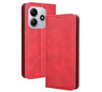 HAOYE Coque pour Xiaomi Redmi Note 14 5G (Not for 4G), Cuir Etui Premium PU + TPU Housse Folio Flip Case, Cover Portefeuille ave ID Carte de Crédit Slot Fermeture Magnétique, Rouge