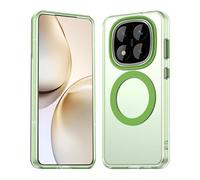 HAOYE Coque pour Xiaomi Redmi Note 14 Pro 5G / POCO X7 5G - Étui TPU+PC Mince avec Finition Mate, Anti-Trace Antichoc Housse Compatible avec MagSafe Accessoires - Vert