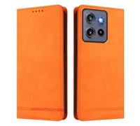HAOYE Étui Portefeuille en Cuir Luxe pour Nubia ZTE Focus 2 Ultra - Coque Flip Magnétique Anti-RFID avec Support Intégré & Protection Bumper Anti-Chocs - Orange