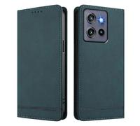 HAOYE Étui Portefeuille en Cuir Luxe pour Oukitel C60 / C60 Pro - Coque Flip Magnétique Anti-RFID avec Support Intégré & Protection Bumper Anti-Chocs - Vert Foncé
