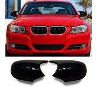 Haoyijiahui 2 PCS Coques de Remplacement Rétroviseurs Auto pour BMW E81 E82 E87 E88 LCI E90 E91 2009-2011 E92 E93 2010-2013 LCI Coque de Rétroviseur ABS Brillant Noir
