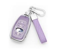 HAOYOUMEI Coque de vancée en TPU souple à 4 boutons compatible avec les clés Subaru Ascent BRZ Crosstrek Forester Legacy Outback WRX XV (ensemble violet)