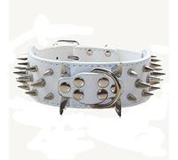 Haoyueer Collier en cuir pour chien de taille moyenne et grande taille avec pointes cloutées et clous de 5,1 cm de large