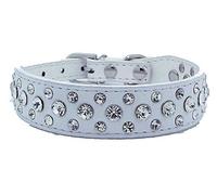 haoyueer Collier en cuir synthétique avec strass pour chien ou chat, taille M, blanc