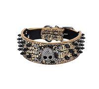 haoyueer Collier pour chien à pointes pointues cloutées - 5,1 cm de large - Élégant - En cuir - Pour chiens de taille moyenne et grande - Pitbull, labrador, boxer, rottweiler