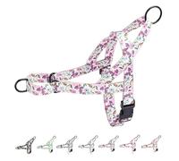 haoyueer Harnais anti-traction pour chiens de petite, moyenne et grande taille - Harnais de dressage en nylon à motif floral (Hornflower, L)