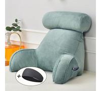 HAOYUES Coussin de Lecture avec Accoudoirs,Coussin Support Lombaire,Portable Oreiller de Dossier pour S'asseoir sur Les Lits,Les Canapés et Les Sols,75x40x50 cm