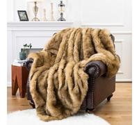 HAOYUES Couverture Epaisse Plaid en Peluche Super Douce et Duveteux,Plaid Fausse Fourrure Haute Qualité,Couverture décorative de Luxe,pour lit,canapé,décoration d'intérieur-150×200CM