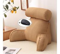 HAOYUES Oreiller De Lecture avec Accoudoirs,Coussin Support Lombaire,Grand Lit Dossier Coussin avec Repose Nuque,Oreiller de Repos au Lit,Idéal pour Travailler,Lire,et Jouer