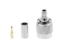 Haoyull Connecteur RF TNC mâle RF à sertir coaxial à sertir nickelé pour câble RG58 RG142 RG400